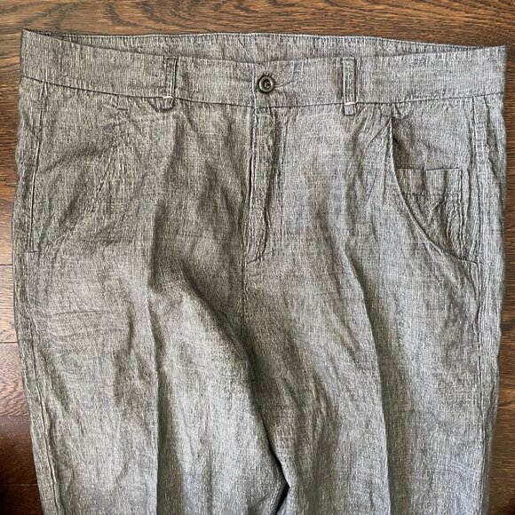 Transit Par Such Linen Blend Gray Split Hem Pants-Size 12 (5) - Picture 3 of 13